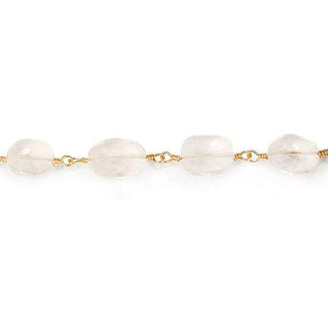 10x7mm Citrine faceted oval Gold plated Chain by the foot 21 pieces (ONLINE ORDER ONLY)
