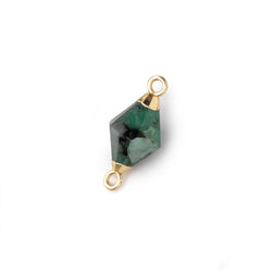 10x7mm Gold Leaf Emerald Faceted Bi-Cone Connector 1 focal piece (ONLINE ORDER ONLY)