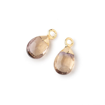 10x7mm Gold Leafed Ametrine Faceted Pear Set of 2 Focal Pendants (ONLINE ORDER ONLY)