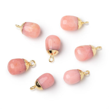 10x7mm Gold Leafed Pink Peruvian Opal Plain Nugget 1 Pendant (ONLINE ORDER ONLY)