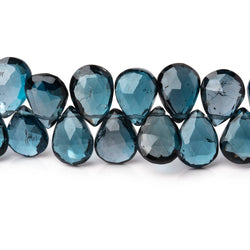 10x7mm London Blue Topaz Faceted Pear Beads 8 inch 58 pieces AA (ONLINE ORDER ONLY)