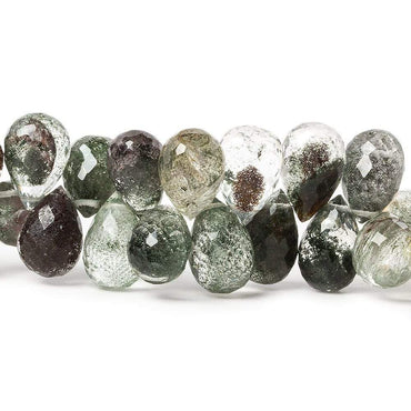 10x7mm Moss Quartz Faceted Tear Drop Beads 8 inch 56 pieces (ONLINE ORDER ONLY)