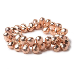 10x7mm Rose Gold plated Copper Brushed Tear Drop Beads 8 inch 46 pieces (ONLINE ORDER ONLY)