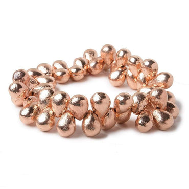 10x7mm Rose Gold plated Copper Brushed Tear Drop Beads 8 inch 46 pieces (ONLINE ORDER ONLY)