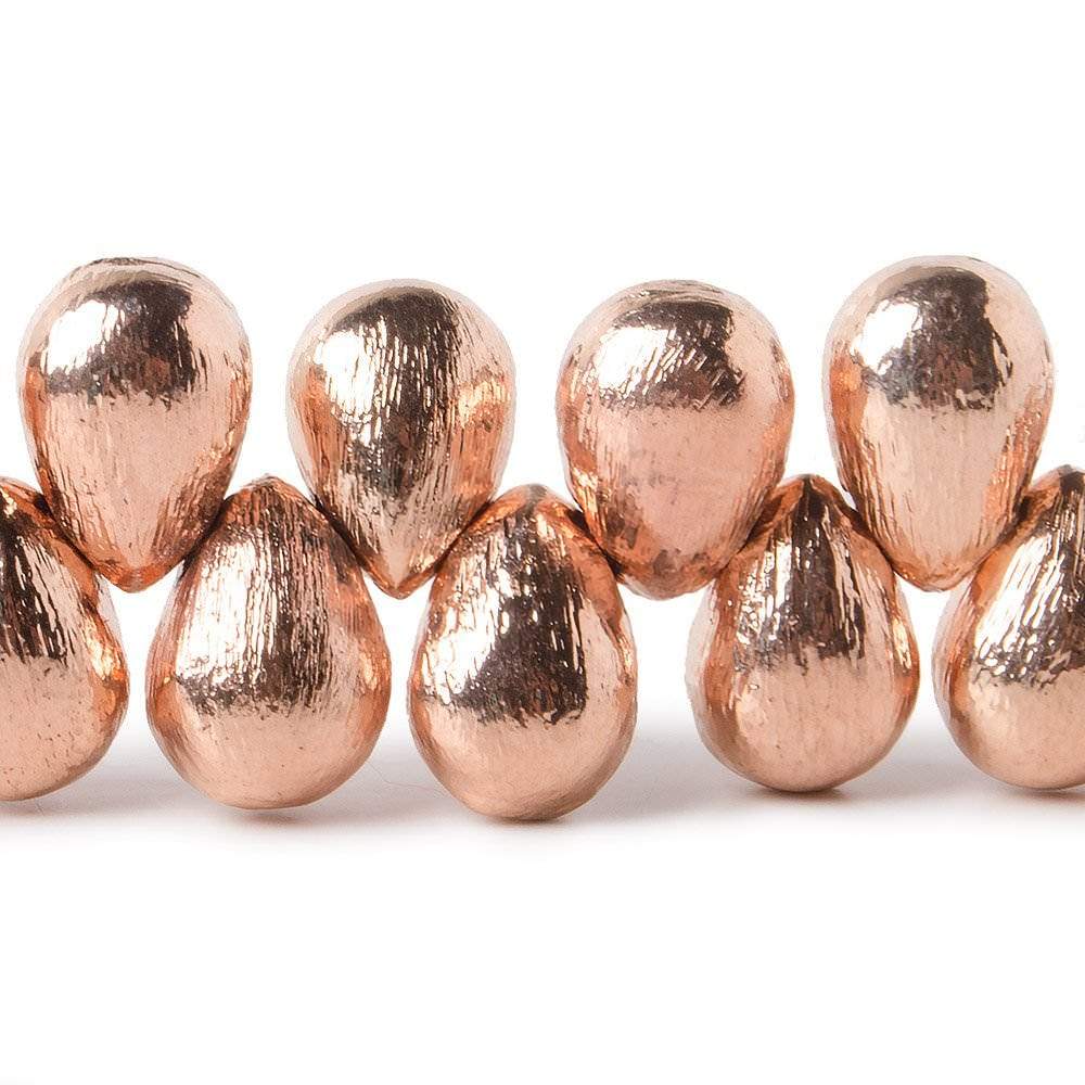 10x7mm Rose Gold plated Copper Brushed Tear Drop Beads 8 inch 46 pieces (ONLINE ORDER ONLY)