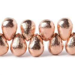 10x7mm Rose Gold plated Copper Brushed Tear Drop Beads 8 inch 46 pieces (ONLINE ORDER ONLY)