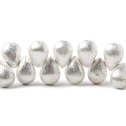 10x7mm Sterling Silver plated Copper Brushed Tear Drop Beads 8 inch 46 pcs (ONLINE ORDER ONLY)