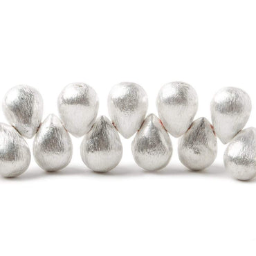 10x7mm Sterling Silver plated Copper Brushed Tear Drop Beads 8 inch 46 pcs (ONLINE ORDER ONLY)