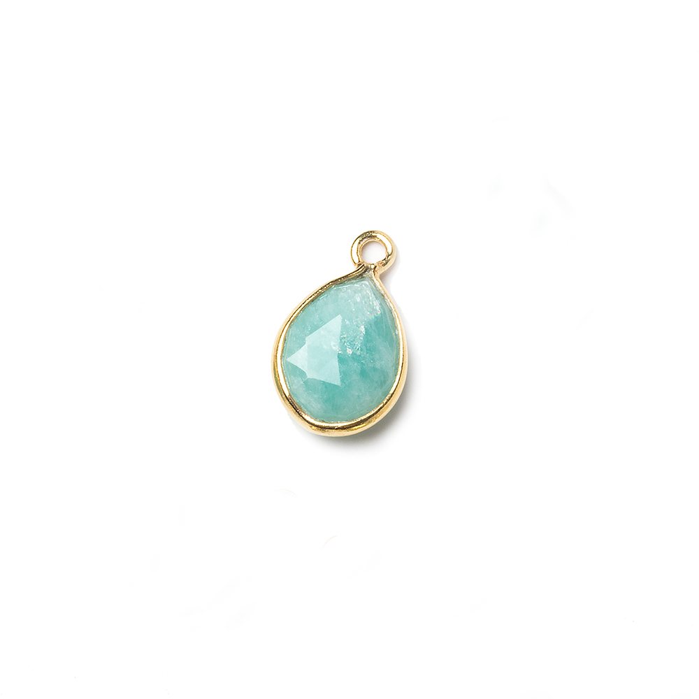 10x7mm Vermeil Bezel Amazonite faceted pear Petite Pendant 1 piece (ONLINE ORDER ONLY)
