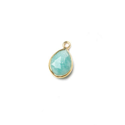 10x7mm Vermeil Bezel Amazonite faceted pear Petite Pendant 1 piece (ONLINE ORDER ONLY)