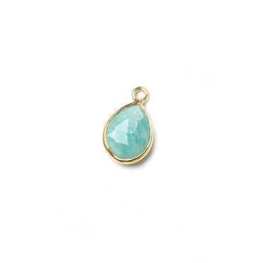 10x7mm Vermeil Bezel Amazonite faceted pear Petite Pendant 1 piece (ONLINE ORDER ONLY)