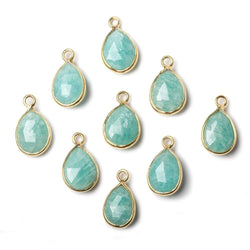 10x7mm Vermeil Bezel Amazonite faceted pear Petite Pendant 1 piece (ONLINE ORDER ONLY)