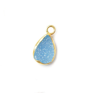10x7mm Vermeil Bezel Blue Drusy Pear Pendant 1 piece (ONLINE ORDER ONLY)