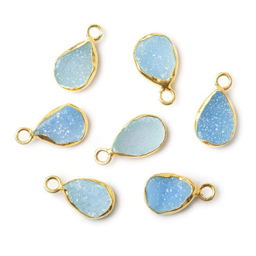 10x7mm Vermeil Bezel Blue Drusy Pear Pendant 1 piece (ONLINE ORDER ONLY)