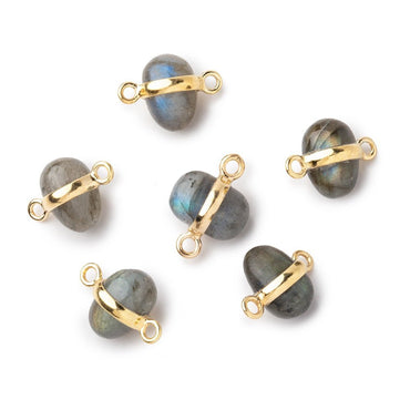 10x7mm Vermeil Bezel Labradorite Plain Oval Connector 1 Focal piece (ONLINE ORDER ONLY)
