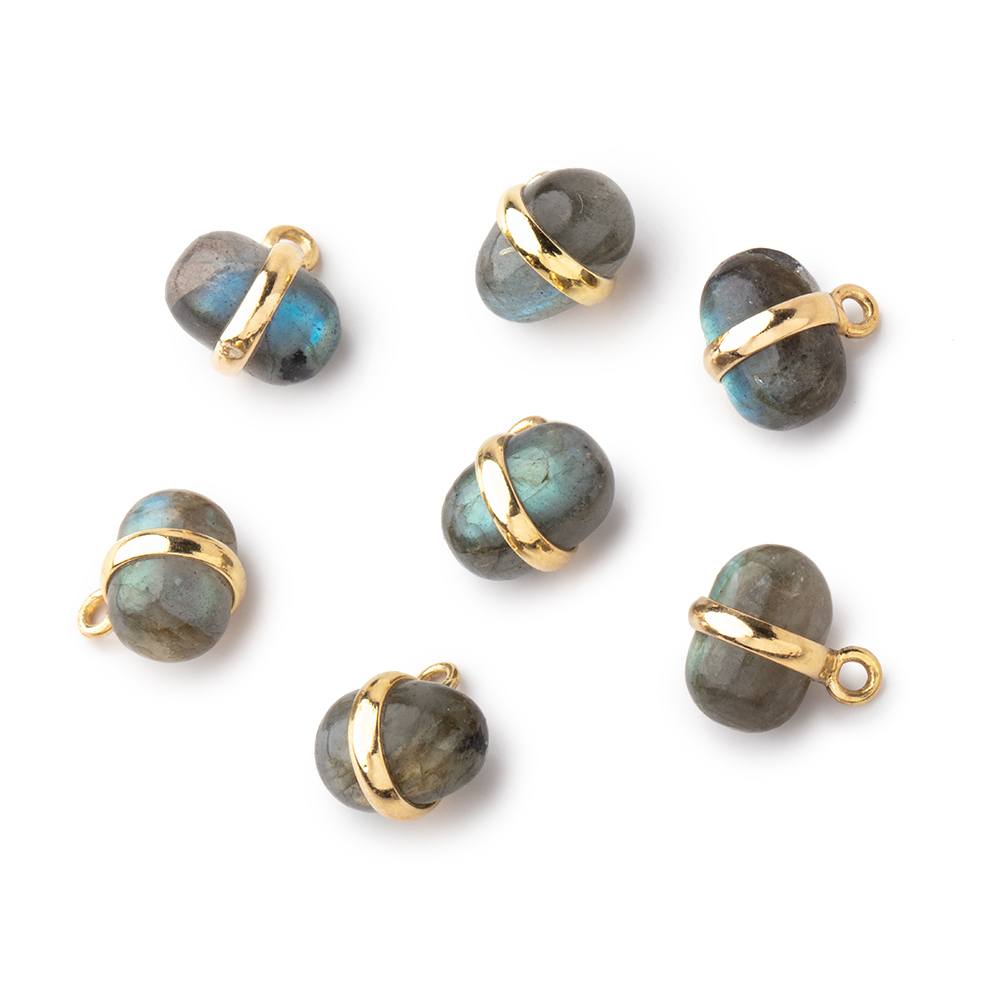 10x7mm Vermeil Bezel Labradorite Plain Oval Pendant 1 Focal piece (ONLINE ORDER ONLY)