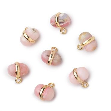 10x7mm Vermeil Bezel Pink Peruvian Opal Plain Oval Pendant 1 Focal piece (ONLINE ORDER ONLY)