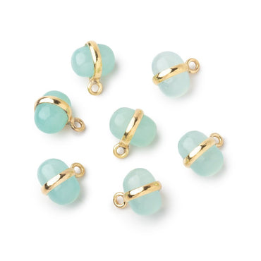 10x7mm Vermeil Bezel Seafoam Chalcedony Plain Oval Pendant 1 Focal piece (ONLINE ORDER ONLY)