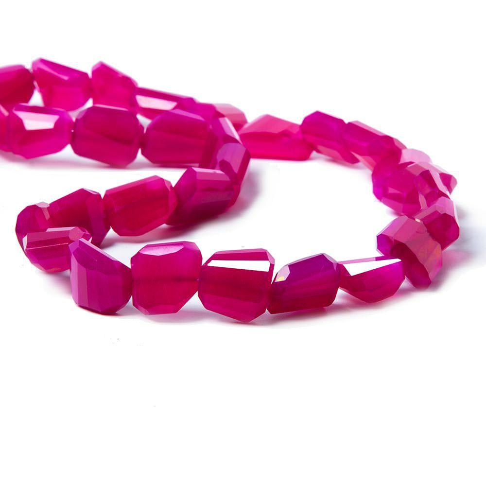 10x8-11x10mm Neon Pink Chalcedony faceted nuggets 16 inch 36 beads (ONLINE ORDER ONLY)