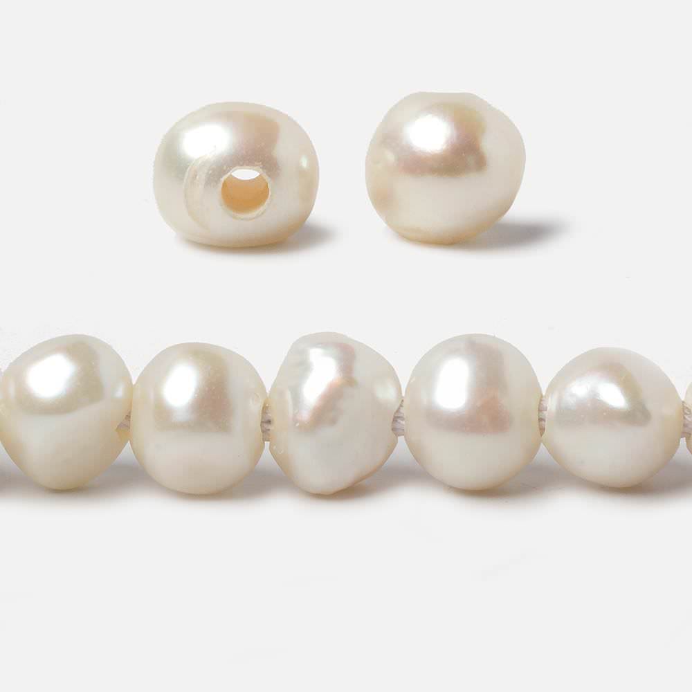 10x8-11x8mm Cream Large Hole Baroque Pearls 15 inch 43 pieces (ONLINE ORDER ONLY)