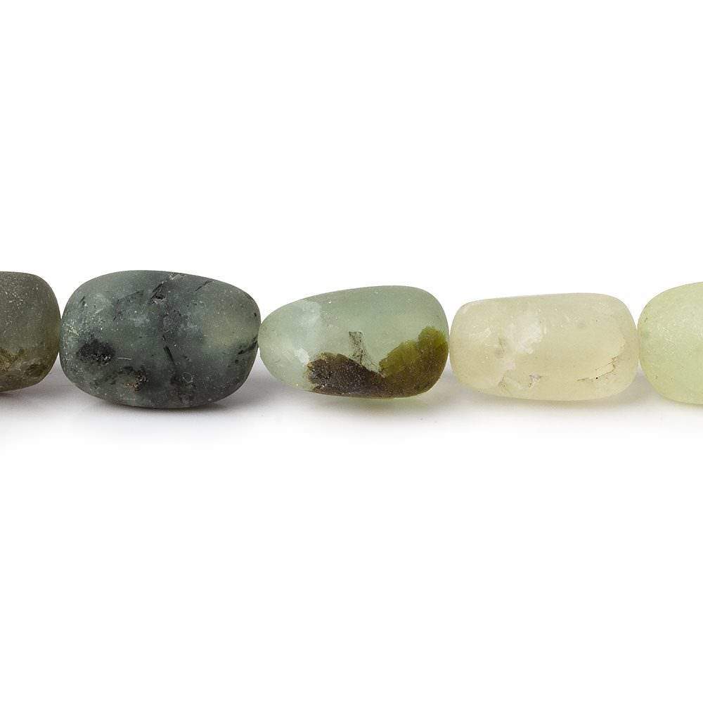 10x8-11x8mm Matte Prehnite tumbled plain nuggets 12 inch 27 beads AA (ONLINE ORDER ONLY)