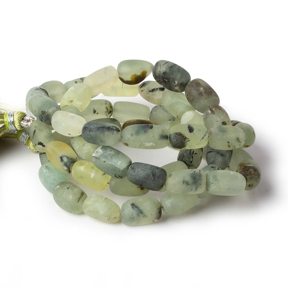 10x8-11x8mm Matte Prehnite tumbled plain nuggets 12 inch 27 beads AA (ONLINE ORDER ONLY)