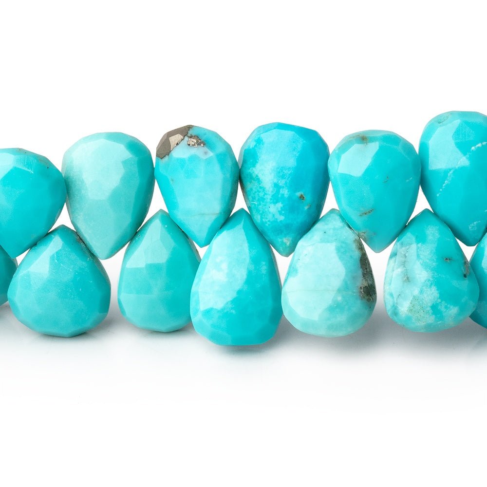 10x8-11x8mm Sleeping Beauty Turquoise Faceted Pear Beads 7.75 inch 48 pieces (ONLINE ORDER ONLY)