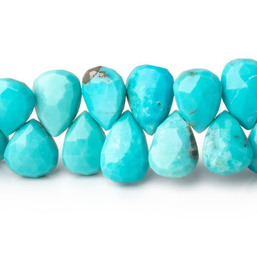 10x8-11x8mm Sleeping Beauty Turquoise Faceted Pear Beads 7.75 inch 48 pieces (ONLINE ORDER ONLY)