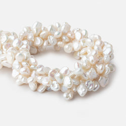 10x8-11x9mm Cream Keshi Top Drilled Freshwater Pearls 15 inch 72 Beads AA (ONLINE ORDER ONLY)