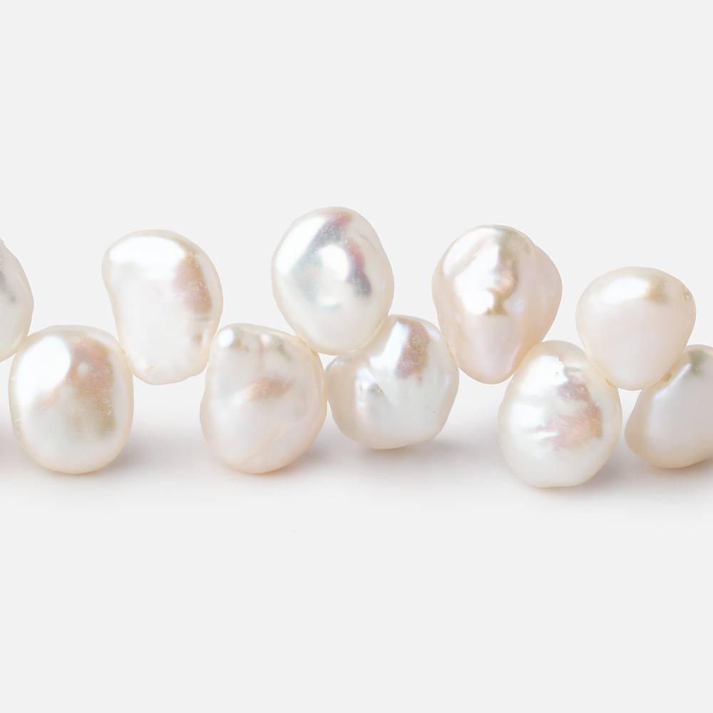 10x8-11x9mm Cream Keshi Top Drilled Freshwater Pearls 15 inch 72 Beads AA (ONLINE ORDER ONLY)
