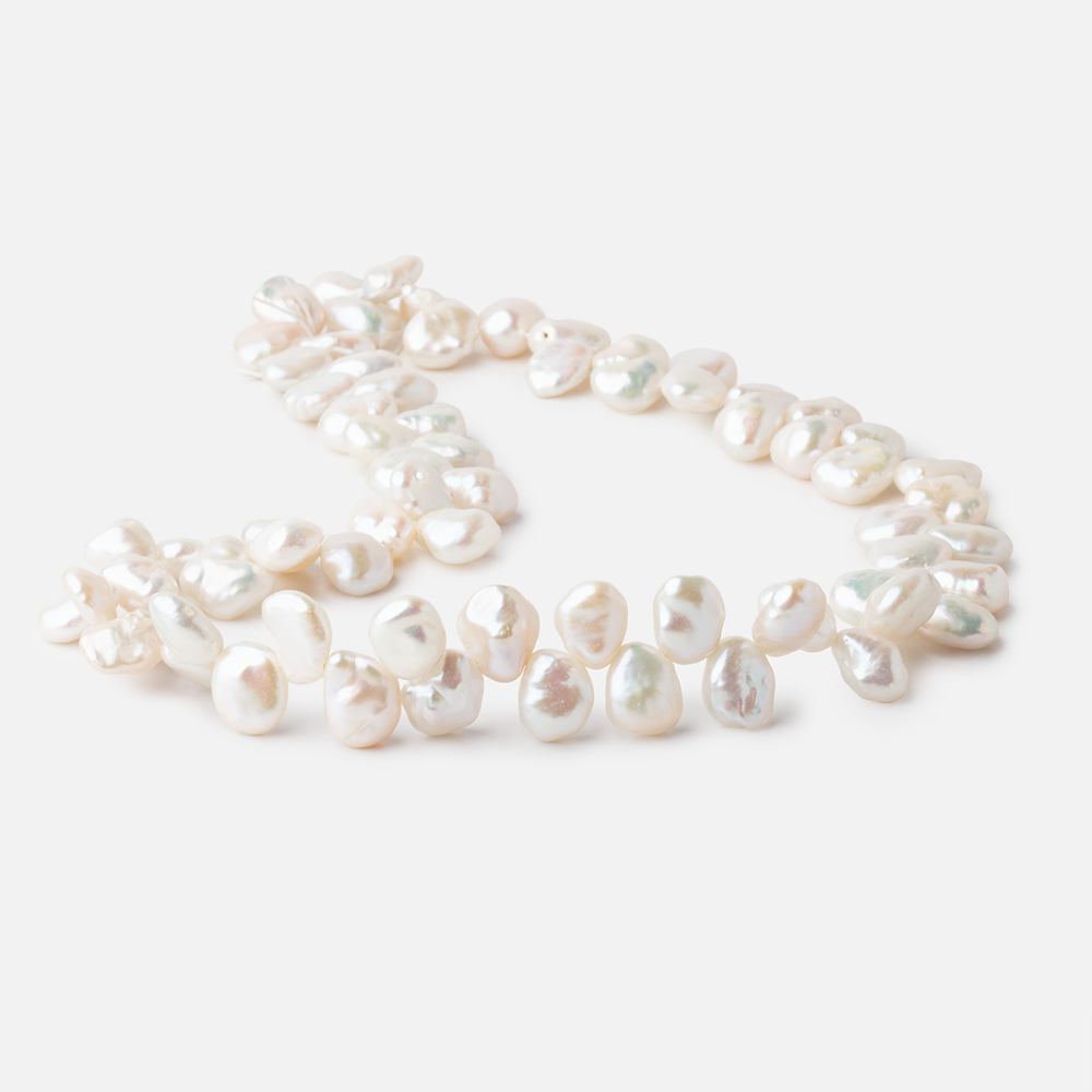 10x8-11x9mm Cream Keshi Top Drilled Freshwater Pearls 15 inch 72 Beads AA (ONLINE ORDER ONLY)