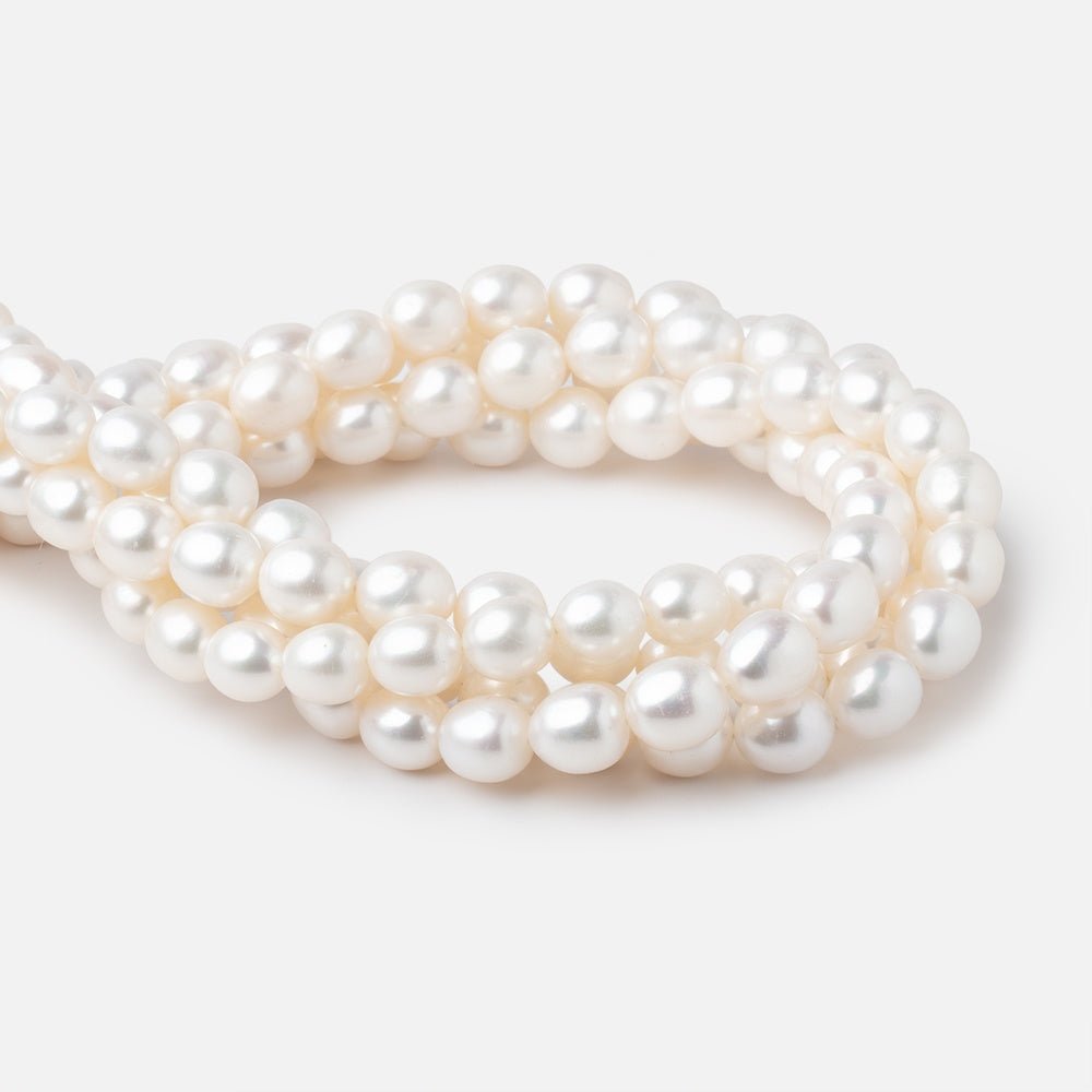 7.5x9mm Creamy Straight Drill Oval Freshwater Pearls 16 inch 40 Beads (ONLINE ORDER ONLY)
