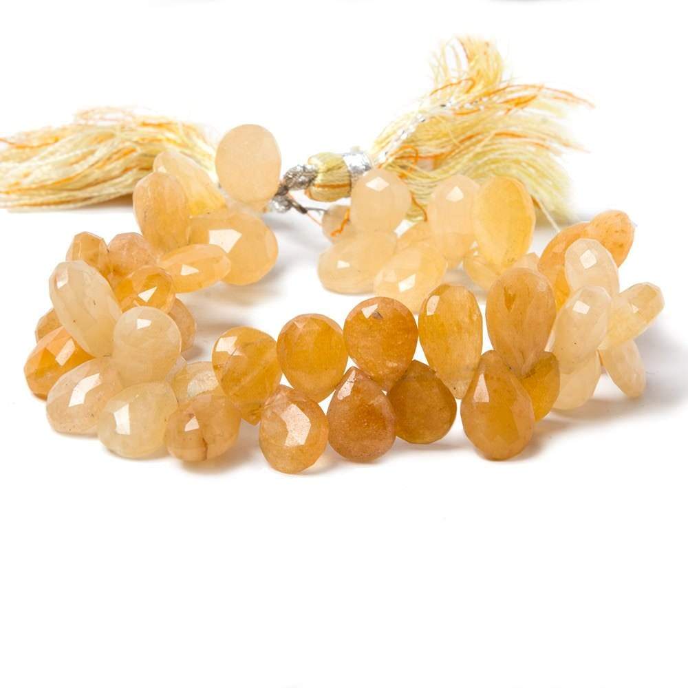 10x8-12.5x8.5mm Aragonite faceted pear beads 8 inch 48 pieces (ONLINE ORDER ONLY)