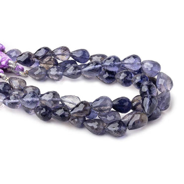 10x8-12x10mm Iolite straight drilled faceted tear drop Beads 8 inch 18 pieces (ONLINE ORDER ONLY)