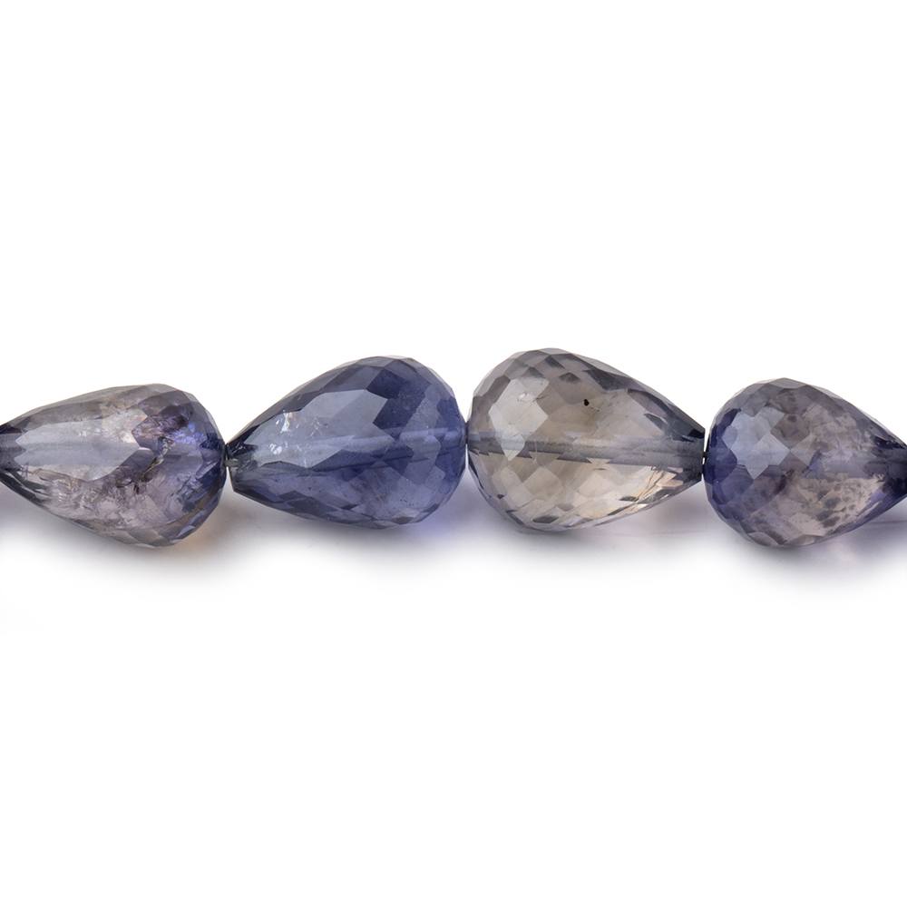 10x8-12x10mm Iolite straight drilled faceted tear drop Beads 8 inch 18 pieces (ONLINE ORDER ONLY)