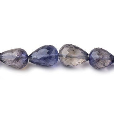 10x8-12x10mm Iolite straight drilled faceted tear drop Beads 8 inch 18 pieces (ONLINE ORDER ONLY)