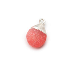 10x8-12x10mm Silver Leaf Frosted Watermelon Chalcedony plain pear Bead 1 piece (ONLINE ORDER ONLY)
