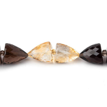 10x8-12x10mm Smoky Quartz and Citrine faceted cones 8 inches 18 Beads (ONLINE ORDER ONLY)