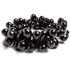 10x8-12x8mm Black Spinel Faceted Tear Drop Briolette 8 Inch 60 pieces (ONLINE ORDER ONLY)
