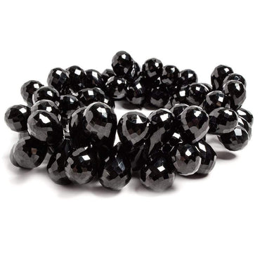 10x8-12x8mm Black Spinel Faceted Tear Drop Briolette 8 Inch 60 pieces (ONLINE ORDER ONLY)