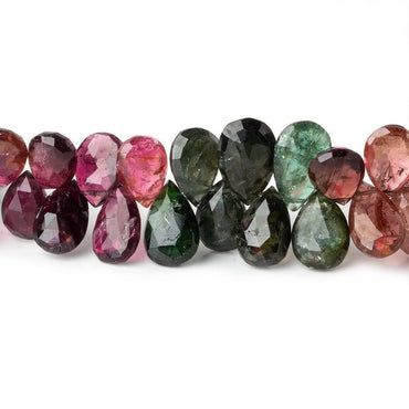 10x8-12x8mm Multi Color Tourmaline Faceted Pear Beads 8 inch 53 pcs AA (ONLINE ORDER ONLY)