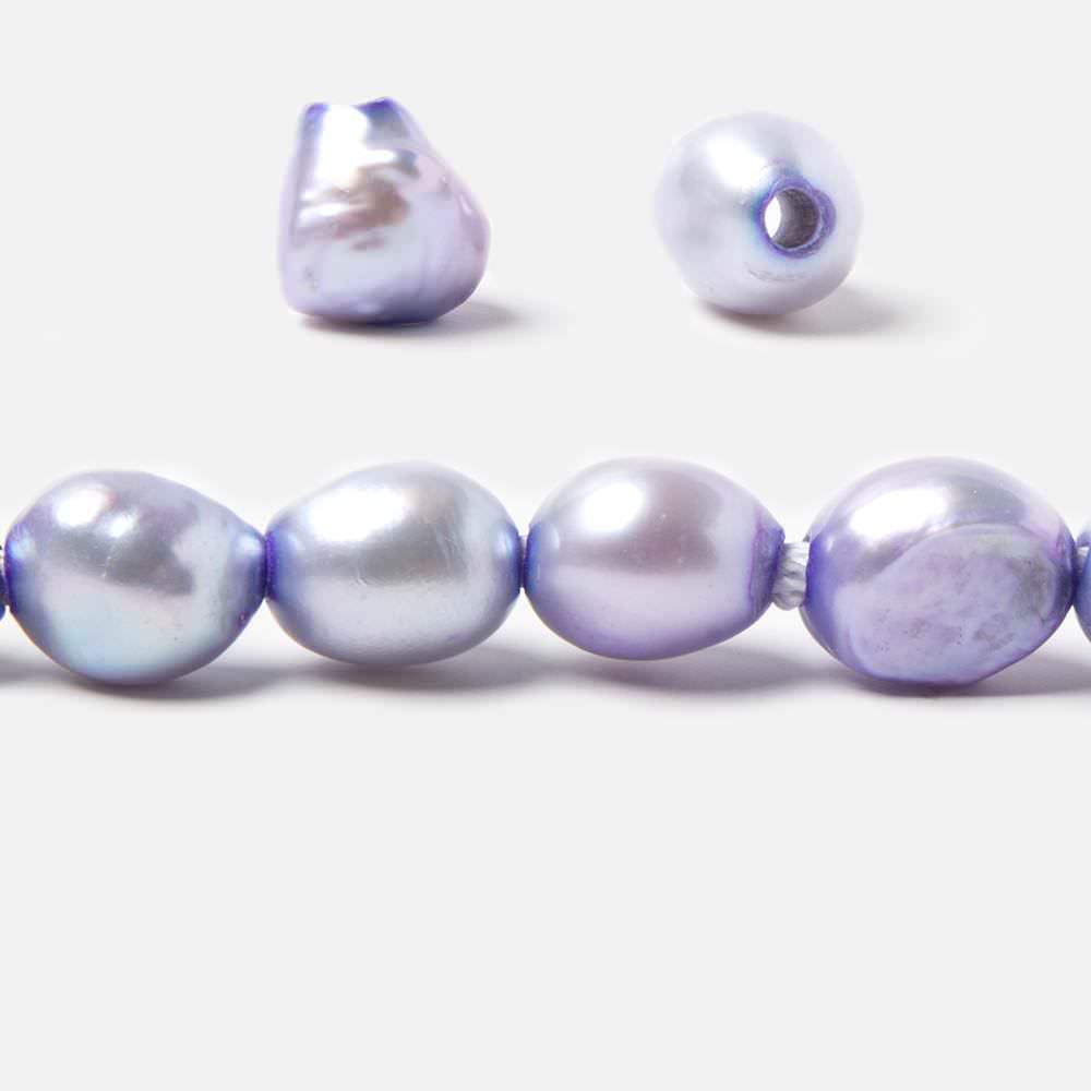 10x8-12x9mm Ice Violet Baroque 2.5mm large hole Pearls 15 in. 35 pcs (ONLINE ORDER ONLY)