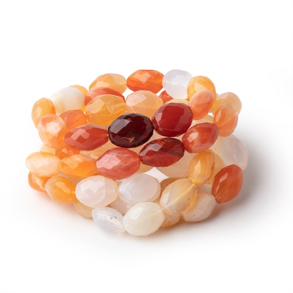 10x8-12x9mm Multi Color Fire Opal Faceted Nuggets 16 inch 35 Beads AA (ONLINE ORDER ONLY)