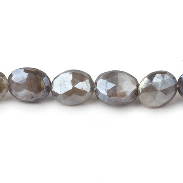 10x8-12x9mm Mystic Dark Platinum Grey Moonstone faceted ovals 14 inch 30 beads (ONLINE ORDER ONLY)