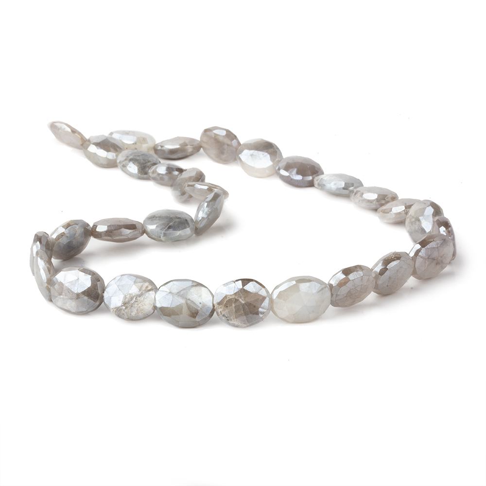 10x8-12x9mm Mystic Platinum Grey Moonstone faceted ovals 14 inch 30 beads (ONLINE ORDER ONLY)