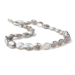 10x8-12x9mm Mystic Platinum Grey Moonstone faceted ovals 14 inch 30 beads (ONLINE ORDER ONLY)