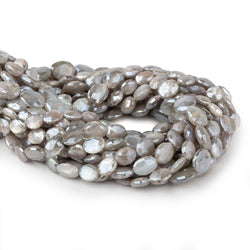 10x8-12x9mm Mystic Platinum Grey Moonstone faceted ovals 14 inch 30 beads (ONLINE ORDER ONLY)
