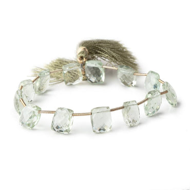 10x8-12x9mm Prasiolite Top Drilled Faceted Cushion Beads 8 inch 13 pieces (ONLINE ORDER ONLY)
