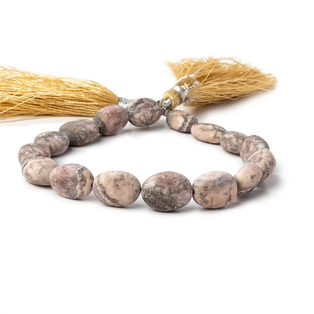 10x8-13x10mm Matte Chocolate Rhodochrosite plain ovals 7.5 inch 16 beads A (ONLINE ORDER ONLY)