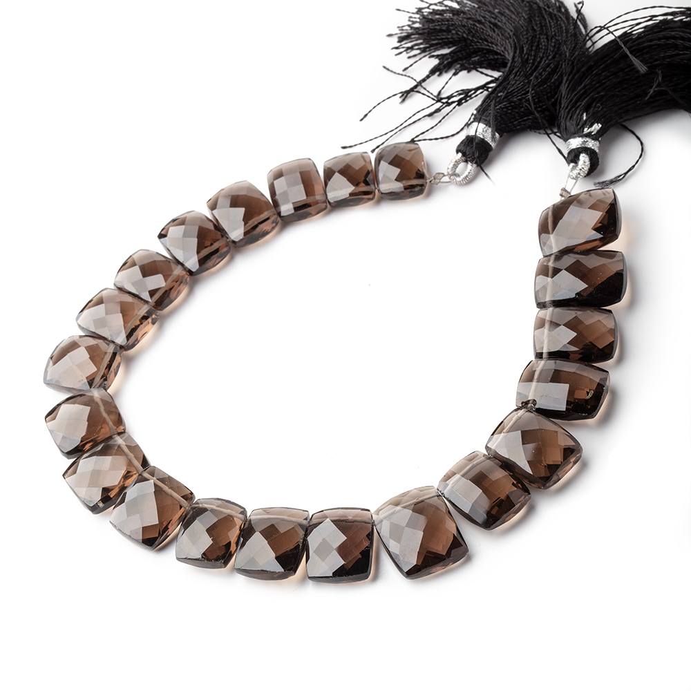 10x8-13x10mm Smoky Quartz Top Drilled Cushion Beads 8 inch 21 pieces (ONLINE ORDER ONLY)